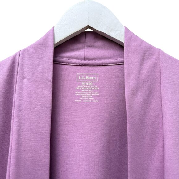 L.L. Bean Cardigan Tee Medium Lilac Purple Pima Cotton Open Front - Picture 3 of 10